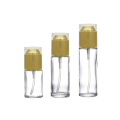 Cosmetic round 30ml 50ml 100ml refillable glass perfume spray bottle with aluminum spray pump cap